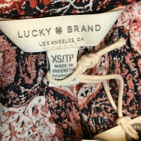 Lucky Brand Peasant Top Blouse Women’s Long Sleeve Women’s XS‎ - Picture 3 of 8